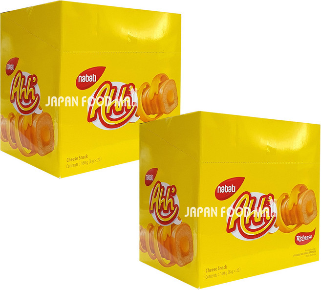 나바티 아하 리치 치즈 크래커 50개입 X 8g 리치즈 과자 간식 NABATI NABATI 머치바잉, 160g, 2개