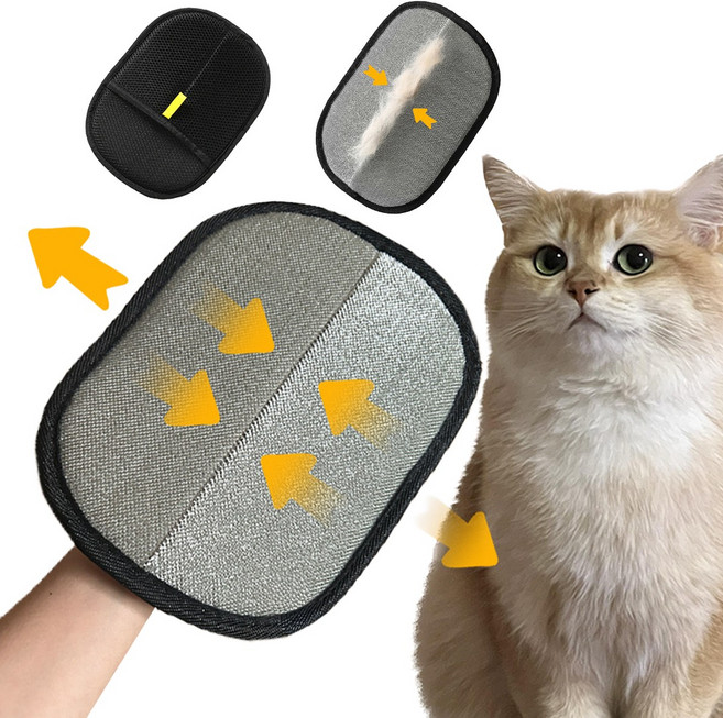 라이프웍스 강아지 고양이 반려동물 털 제거 매직 브러쉬 글러브, 1개, 블랙