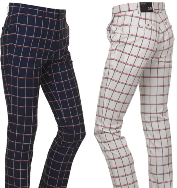 마스터베어 남성 여름 허리밴딩 P체크 골프바지 K-14