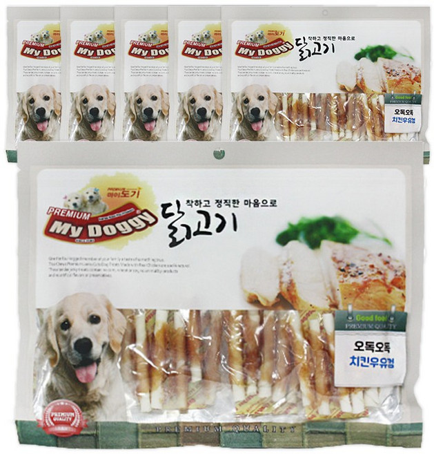 펫더맨 마이도기 프리미엄 애견간식 300g, 오독오독 치킨우유껌맛, 6개