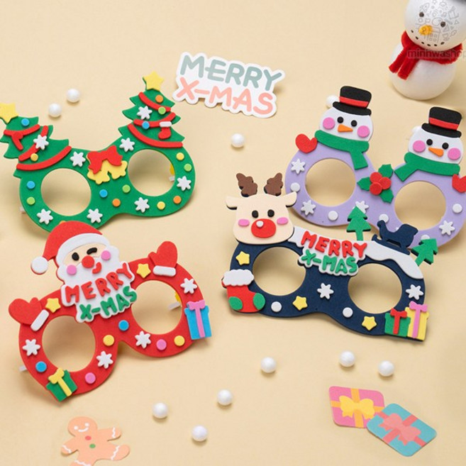 크리스마스 EVA 안경만들기 미술재료 스티커놀이 산타