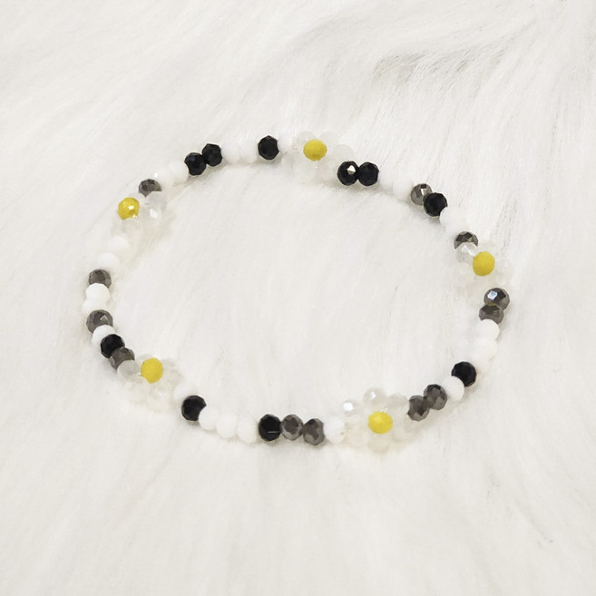 [체리베어] Y2K 비즈 팔찌 레이어드 데일리 수정 플라워 나비