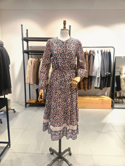 [국내백화점] 써스데이아일랜드 보더 믹스 라운드 넥 원피스