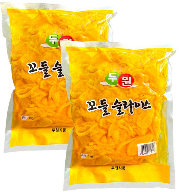 두원 꼬들 슬라이스 단무지 1kg 꼬들단무지, 2개