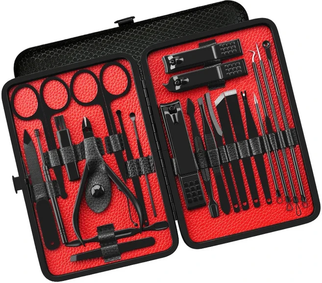 슈퍼 컴플리트 매니큐어 세트 네일 키트 도구 발톱 케어 내성 트리머 클리퍼 전문 23 개