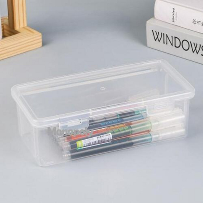 사각 플라스틱케이스 투명 보관함 정리 소품 수납, 19X9X6cm, 1개