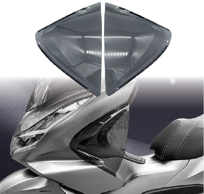 PCX 사이드 바이저 21 24 방한 레그쉴드 바람막이 무릎커버 방풍 가드 튜닝, 스모그, 1세트