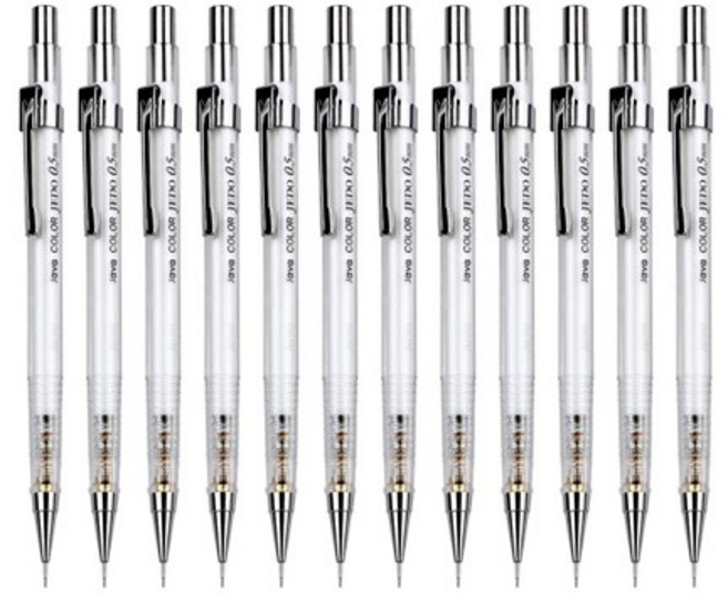 자바펜 칼라제도샤프 투명, 0.5mm, 12개