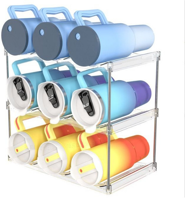 트루게더 텀블러 보관함 정리함 수납함 정리대 3구, 투명, 3세트