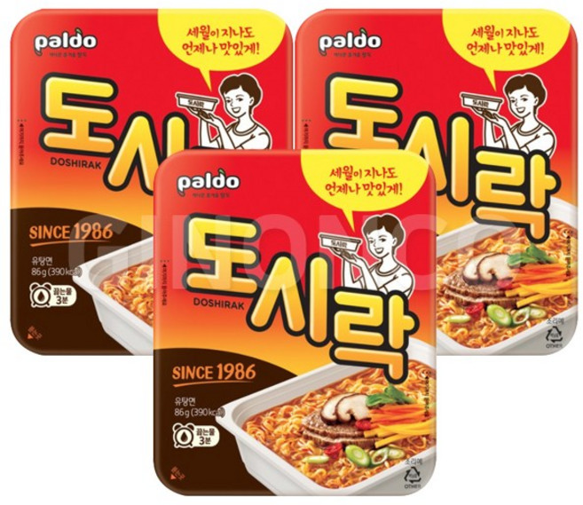 팔도도시락 2종세트 원조 김치도시락 컵라면 사발면, 6개