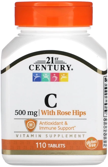 21st Century 로즈힙 함유 비타민C 500mg 110정, 1개 - 쿠팡