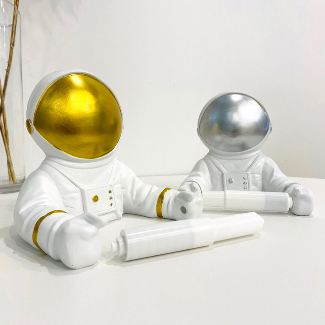 우주인 욕실휴지걸이, 골드, 1개