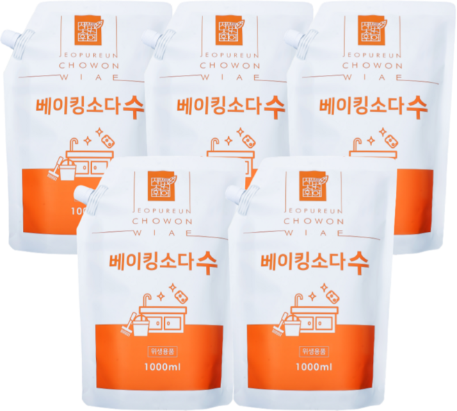 EWG 그린등급 원료 액상 베이킹소다수 액체세제, 5개