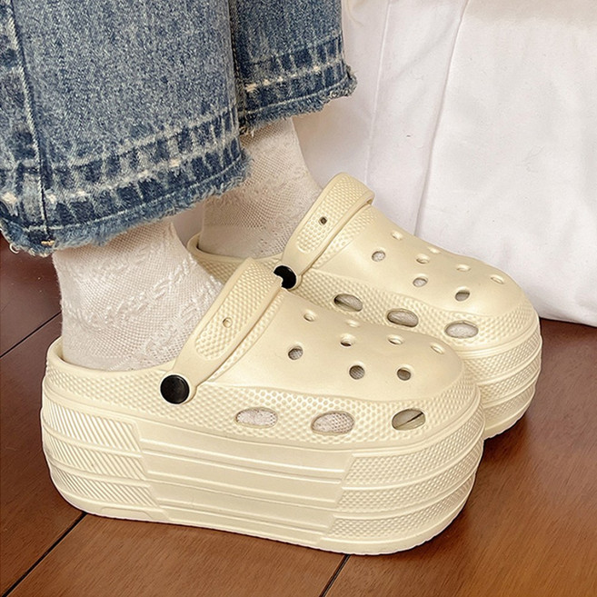 salimm 여성 EVA 9cm 발편한 통굽 키높이 슬리퍼 샌들