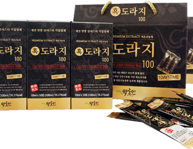 흑 도라지진액 스틱 국산 100% 무설탕 무색소 약도라지청 약초인 선물용, 10ml, 30개입, 30개