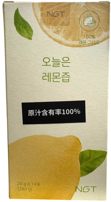 NGT 檸檬原汁飲品 20克X14包, 1盒, 19.4ml