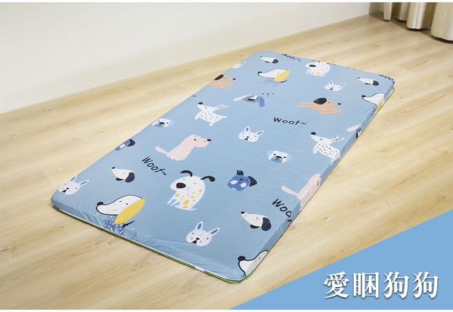 熊棉 樂活四季竹棉床墊 台灣製孟宗竹 透氣兩用三折設計 單人加大3.5尺 愛睏狗狗款