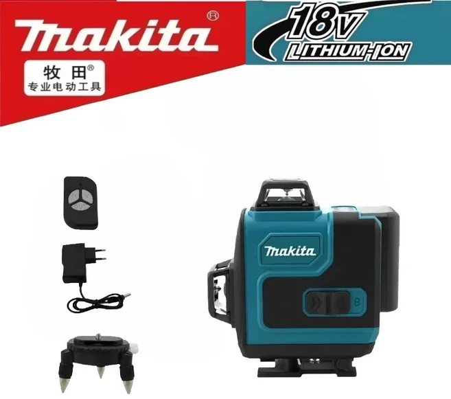 티에이치 밀워키 3D/4D 레이저 레벨기 거리측정기 줄자 수평기 레벨 12/16 라인 수평 수직 제어 16 360 °, 01 With Battery