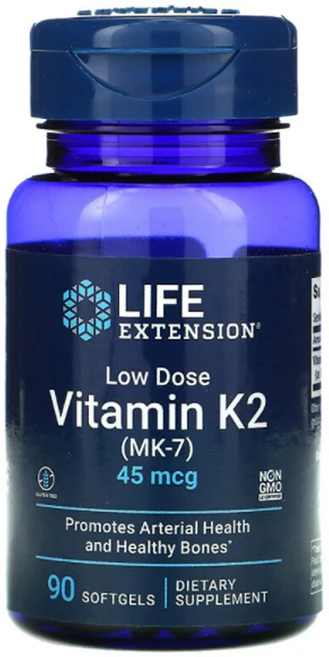 라이프익스텐션 저용량 비타민K2(MK-7) 45mcg 소프트젤90정 트랜스메타퀴논7함유, 1개, 90정 - 쿠팡