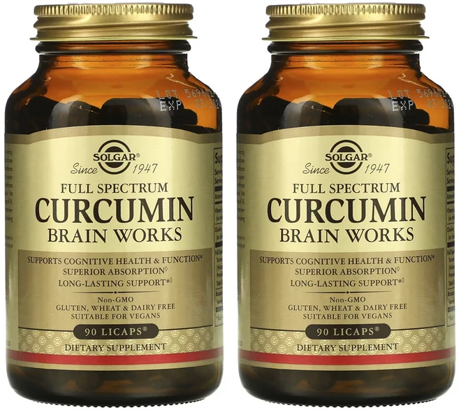 솔가 풀 스펙트럼 강황 커큐민 90캡슐 Turmeric Curcumin, 2개, 90정 - 쿠팡