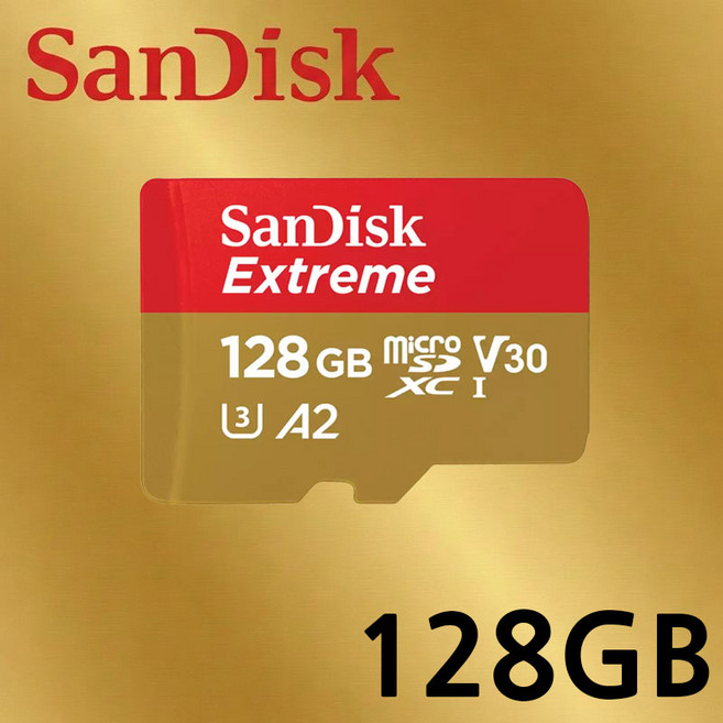 샌디스크 microSD Class10 Extreme UHS-I U3 V30 4K 마이크로SD카드, 128GB, 1개