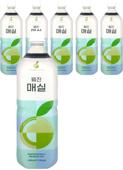웰진 매실 1L X 6개 아이스티 과일원액 희석음료
