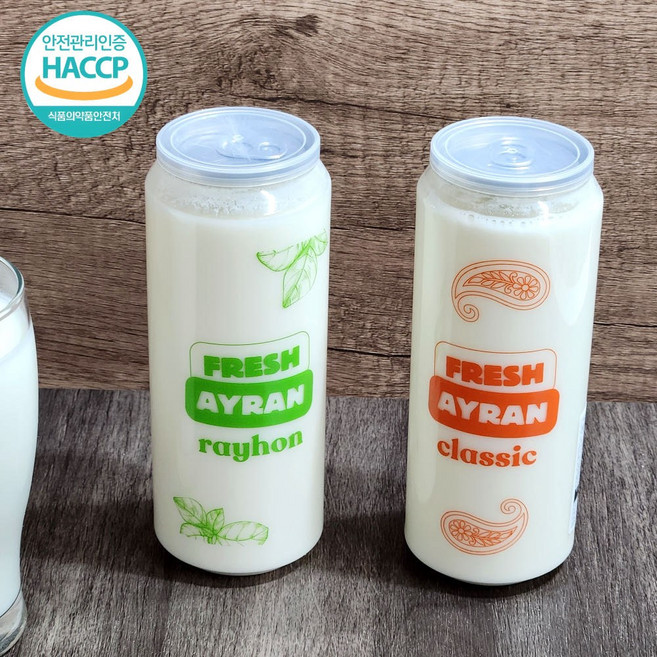 아미라 아이란 중앙아시아 전통 요구르트 바질 클래식 2종 AYRAN rayhon classic 2types, 500g, 2개, 클래식(classic)