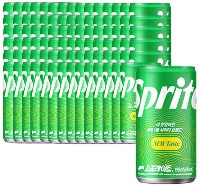 스프라이트 190ml 90캔 (3박스), 90개