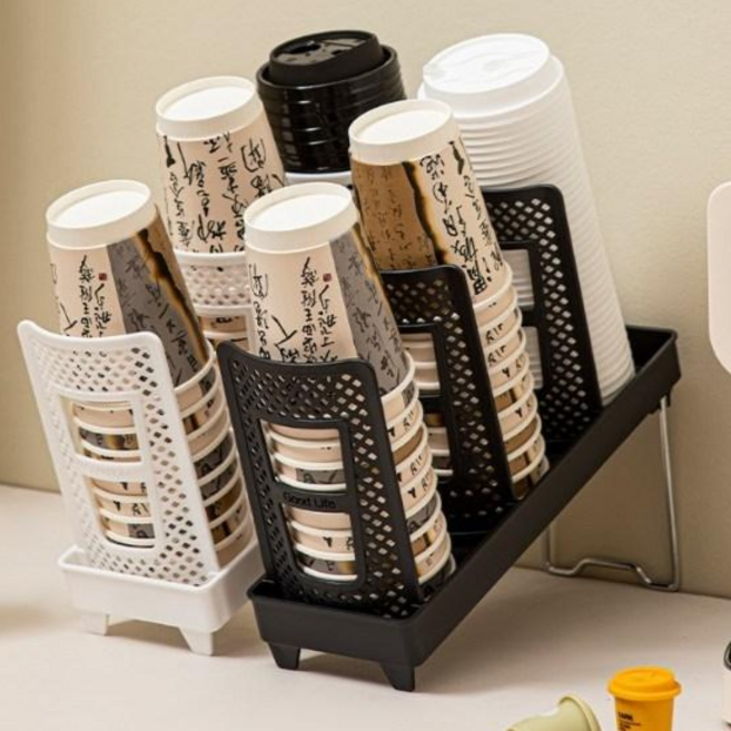 팩토리얼 컵홀더 정리대 컵 디스펜서 사무실 탕비실 홈카페 커피 스테이션, 1개, 블랙