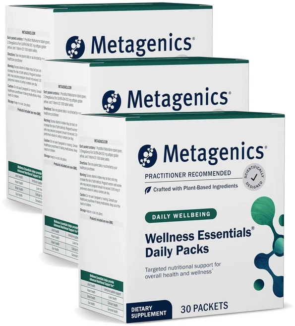 메타제닉스 웰니스 에센셜 멀티비타민 미네랄 30포입 Metagenics Wellness Essentials, 3개, 30정 - 쿠팡