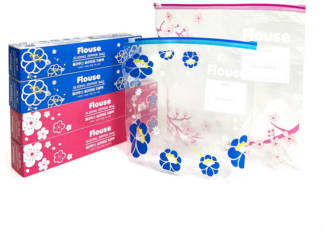 플라우스 환경호르몬 없는 지퍼백 특대형 20매+대형 30매 세트, 1개
