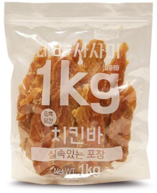 테비사사미 1kg 대용량 강아지간식 애견간식 9종, 치킨바, 1개
