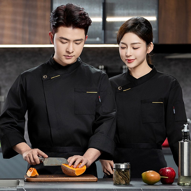 ZAJA 긴팔 조리복 상의 통기성 메쉬 등판 남녀공용 셰프복 레스토랑 카페 베이커리