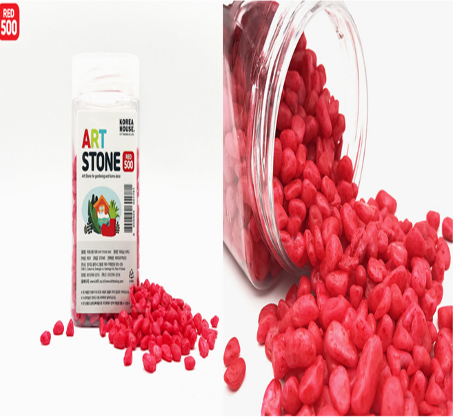어항 자갈 컬러 자갈 바닥재 수조 장식 돌 어항 꾸미기용, 1개, 레드