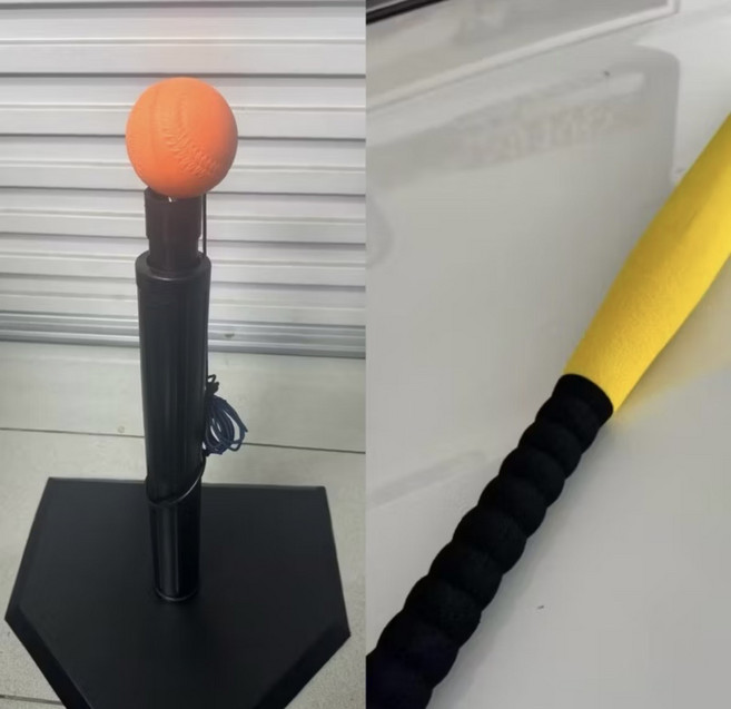 樂樂棒球組合 不倒打擊座 輕鬆免撿球, 1個, 橘色