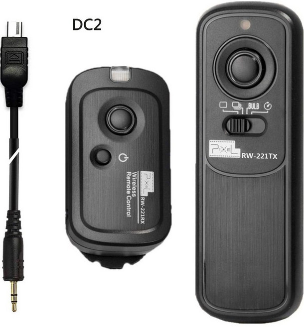 픽셀 RW-221 무선 셔터 릴리즈 타이머 리모컨 캐논 니콘 소니 카메라 VS TW283 RC-6 케이블 DC0 DC2 N3 E3, 221 DC2 니콘, 1개