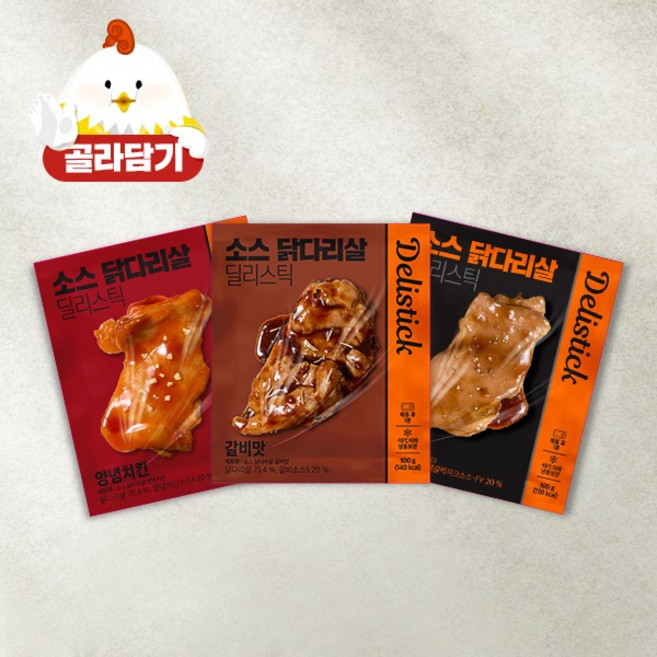 바르닭 딜리스틱 소스 닭다리살 3종 10팩 골라담기, 소스 닭다리살 양념치킨