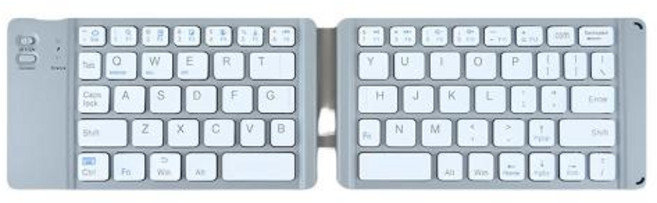 삼중 접이식 블루투스 5.1 키보드 미니 휴대용 태블릿 노트북 Windows Android IOS 음소거, CHINA, 01 WH Dual-Foldable