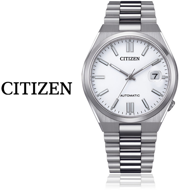 시티즌 클래식 옴므 빈티지 오토매틱 메탈시계 화이트실버