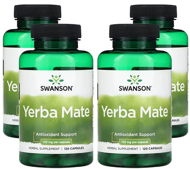 스완슨 예르바 마테 125mg 120캡슐, 4개, 120정 - 쿠팡