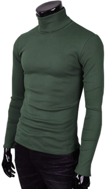[뉴센] 늘어남 없는 목폴라티 면 스판 남자 목폴라 긴팔 목티