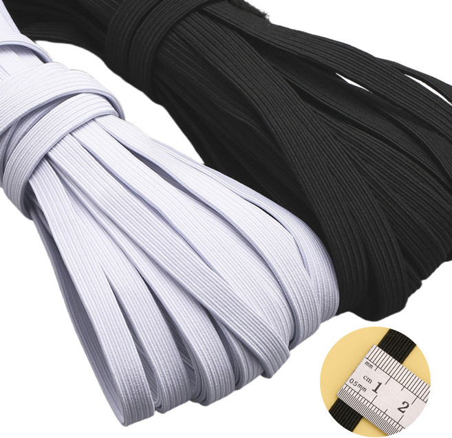 별오점 수선 고탄력 납작 허리 바지 고무 줄 밴드 1cmX10m, 블랙, 1개