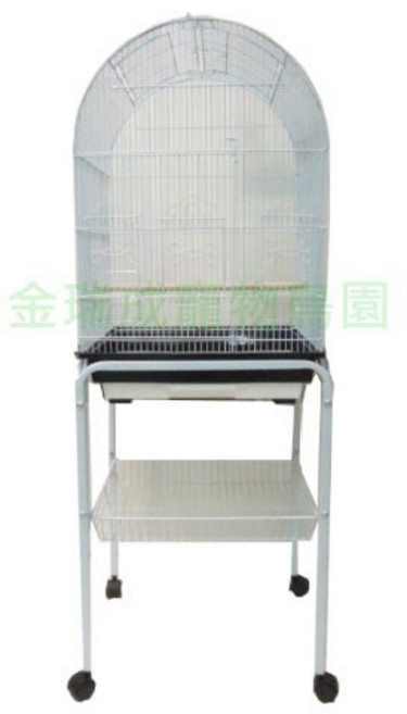 KINGREGENT 多功能半圓造型鳥籠 附滾輪腳架組, 1個, 鳥籠-藍色,鳥籠+優惠組+腳架+籠布