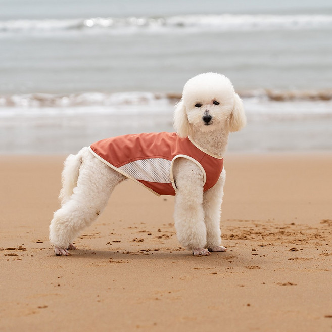 [PAWNEXTDOOR] 허니콤 쿨링 베스트 강아지 냉감 조끼 자외선차단 아이스실크, 1개, 핑크