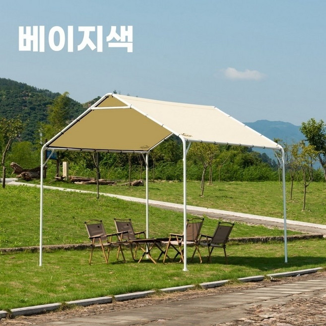 야외천막텐트 행사용천막 대형 농막 텐트 캐노피 접이식 야외 방수 포장마차, 베이지