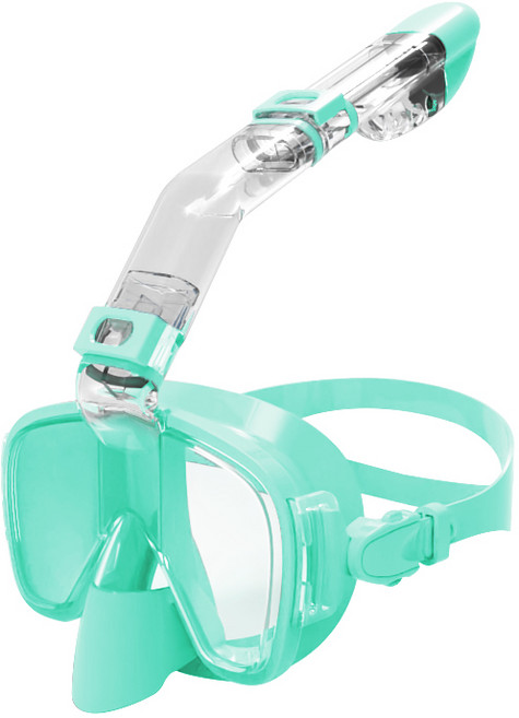 인피아 스노쿨링 마스크 스노쿨링 세트 듀얼 글라스, 민트