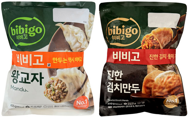CJ제일제당 비비고 왕교자 455g 2개 + CJ 비비고 진한 김치만두 400g 2개, 4개