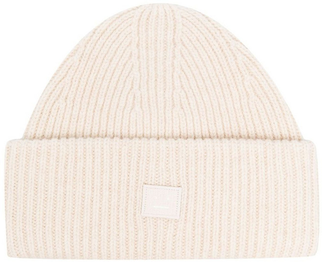 아크네 스튜디오 로고 모티프 골지 니트 비니