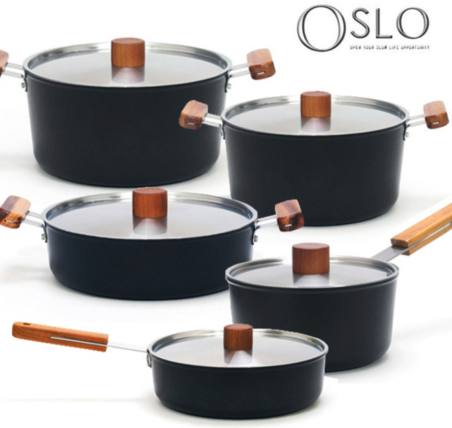오슬로 블랙 인덕션 냄비 후라이팬 가스렌지 겸용, 1개
