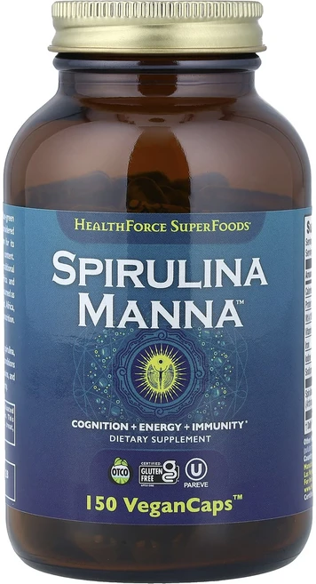 행복하고 건강하게 HealthForce Superfoods 스피룰리나 만나 베지 캡슐 150정 백년회로하세요, HealthForceSuperfoods스피룰리나만나베지, 1개 - 쿠팡